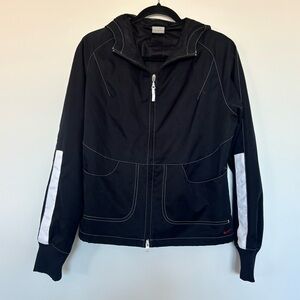 Nike Vintage Black Hooded Zip Jacket Windbreaker | Women’s M 8–10 | Athletic
